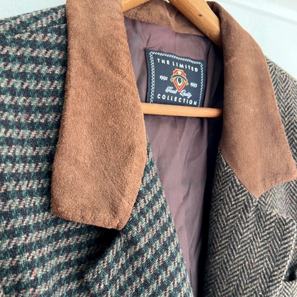 Vintage THE LIMITED COLLECTION Tweed Jacket with Suede Collar - M/L - Picture 2 of 11